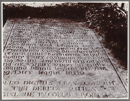 Stórólfshvoll. Tombstone with Latin inscription.