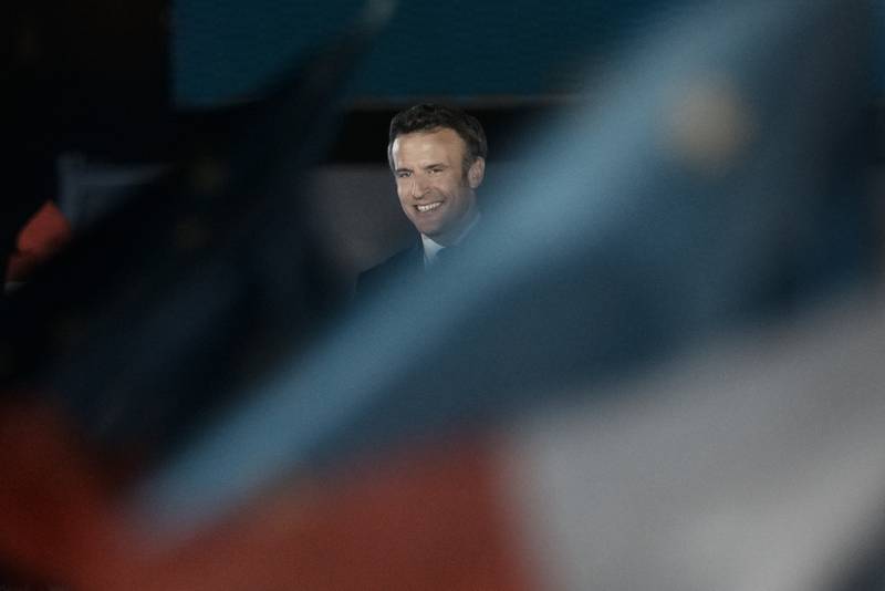 Mr Macron comfortably won Sunday's presidential run-off with Marine Le Pen. AP Photo