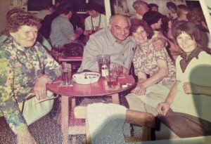 Ernie and Sadie Randall on holiday in the Isle of Man (Sadie's sister, Jean, to dad's right. My sister Sandra to her left)